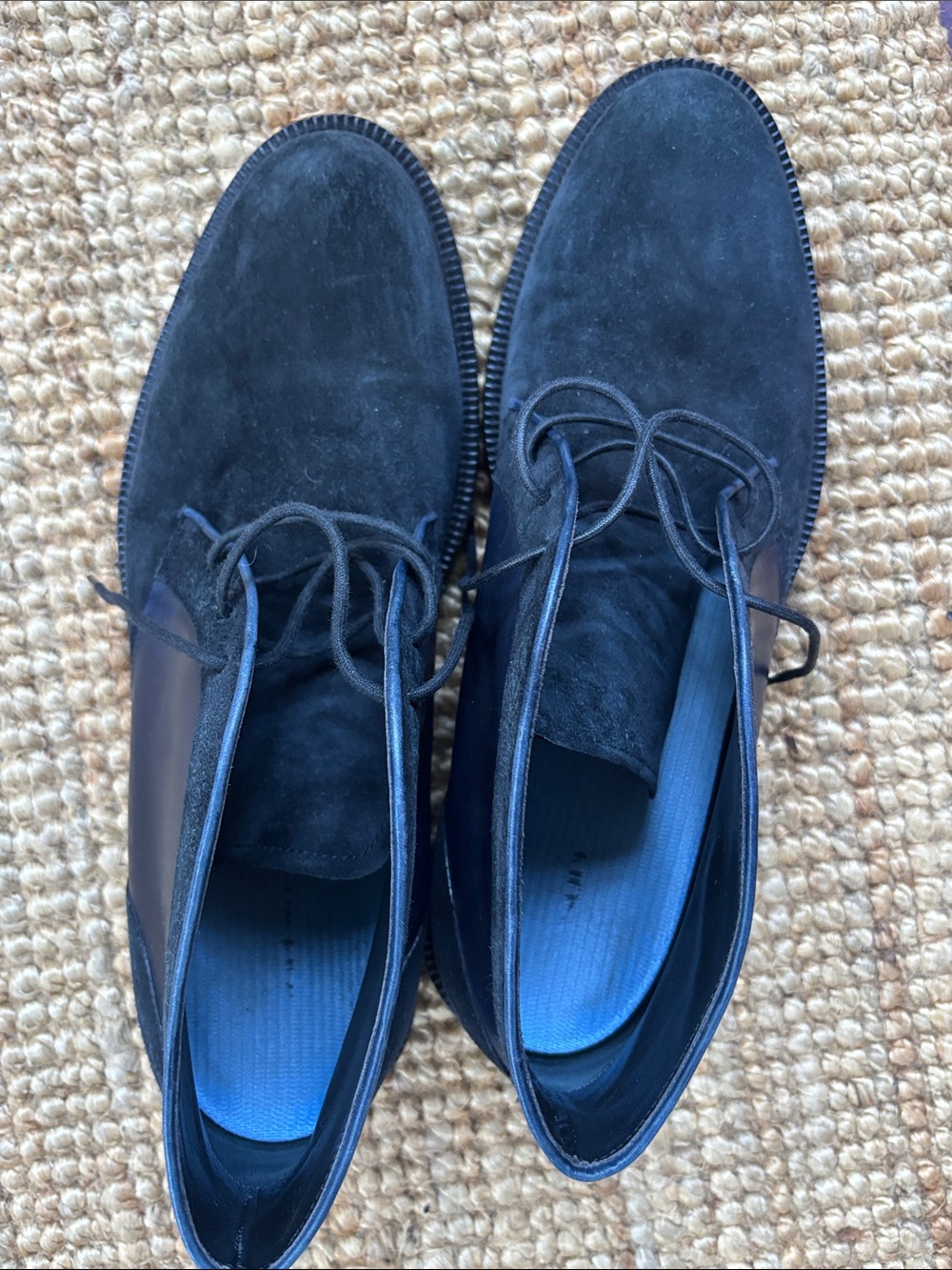 Ermenegildo Zegna Navy Suede Chukka Boots